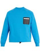 Matchesfashion.com Valentino - Leather Zip Patch Sweater - Mens - Blue