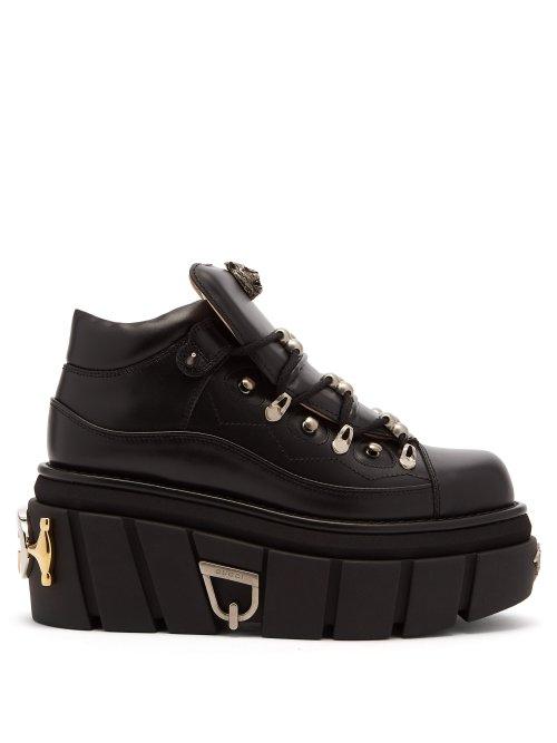 Matchesfashion.com Gucci - Koire Oversized Leather Flatform Trainers - Womens - Black