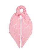 Ladies Accessories Valentino Garavani - V-logo Silk-blend Shawl - Womens - Pink White