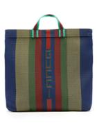 Gucci Stripe Woven Logo Tote