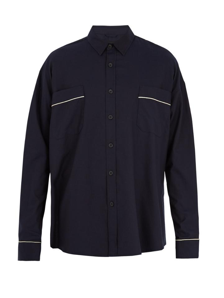 Fear Of God Contrast-piped Oversized Cotton-twill Shirt