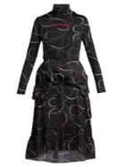 Balenciaga Bead-print Wrap-around Jersey Dress