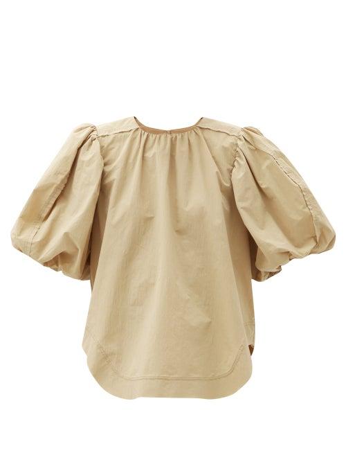 Matchesfashion.com Aje - Vellum Puff-sleeve Top - Womens - Beige