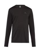 Matchesfashion.com Salomon - Xa Mesh Striped Long Sleeved T Shirt - Mens - Black