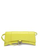 Balenciaga - Hourglass Sling Croc-embossed Leather Shoulder Bag - Womens - Yellow