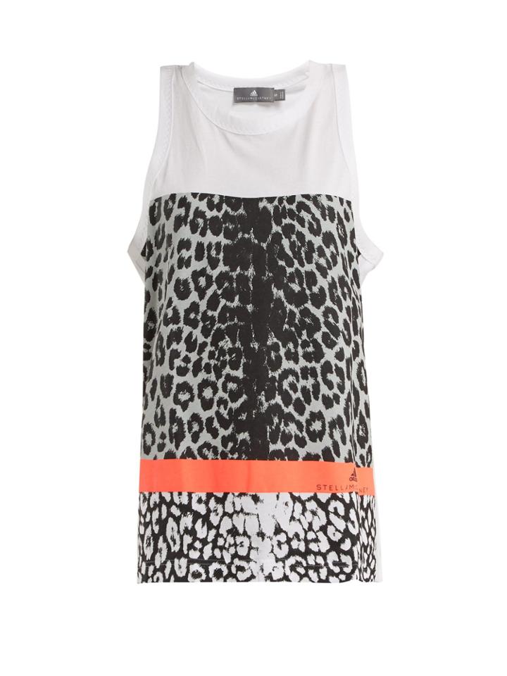 Adidas By Stella Mccartney Leopard-print Performance Tank Top