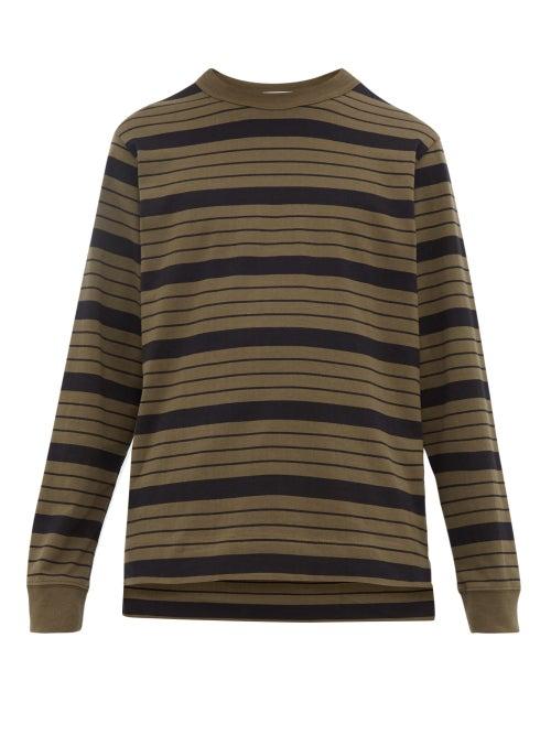 Matchesfashion.com Raey - Long Sleeved Striped Cotton Jersey T Shirt - Mens - Black Stripe