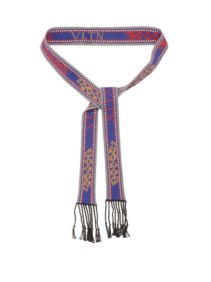 Valentino Multicoloured Logo-intarsia Belt