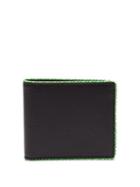 Matchesfashion.com Maison Margiela - Neon Piped Grained Leather Bi Fold Wallet - Mens - Black