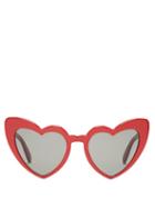 Matchesfashion.com Saint Laurent - Loulou Heart Shaped Acetate Sunglasses - Womens - Red