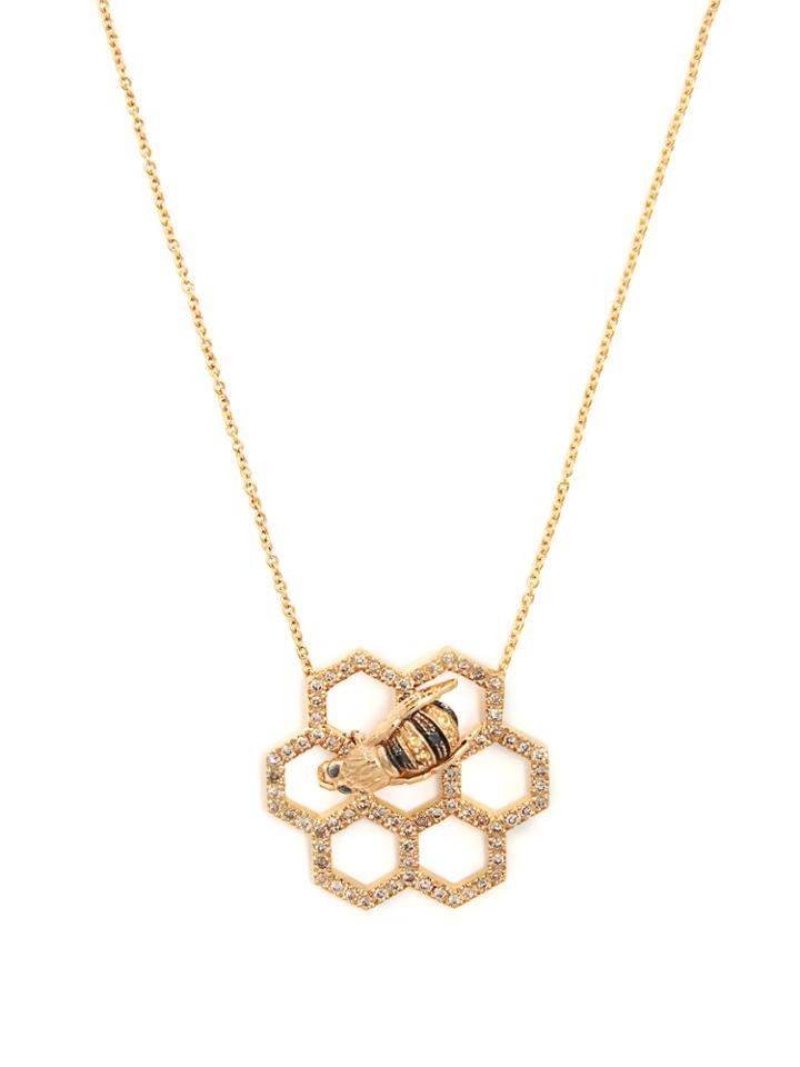 Delfina Delettrez Beehive Diamond & Sapphire Yellow-gold Necklace