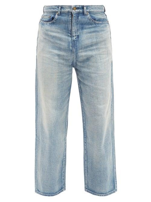 Matchesfashion.com Saint Laurent - Cropped Wide-leg Jeans - Mens - Blue