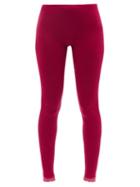 Hanro - Lace-trimmed Merino Wool-blend Leggings - Womens - Red