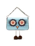 Matchesfashion.com Fendi - Micro Baguette Fur Embellished Cross Body Bag - Womens - Blue Multi
