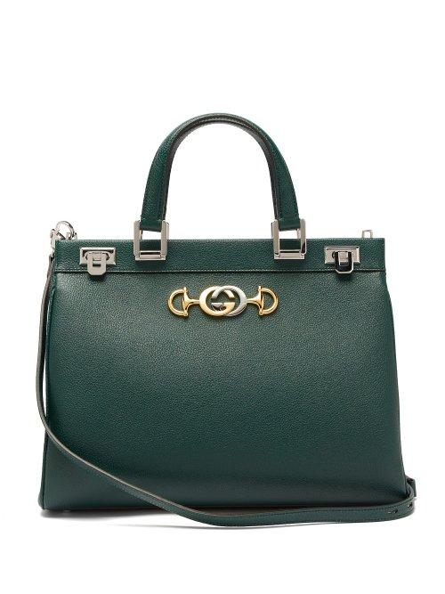 Matchesfashion.com Gucci - Zumi Medium Top Handle Leather Bag - Womens - Dark Green