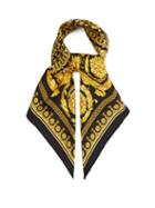 Matchesfashion.com Versace - Baroque-print Silk Scarf - Womens - Black Gold