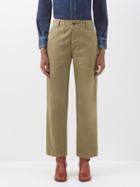 Fortela - Jerry Garment-dyed Cotton-gabardine Trousers - Womens - Green