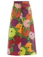 Matchesfashion.com Gucci - X Ken Scott Floral-print Cotton-blend Skirt - Womens - Multi