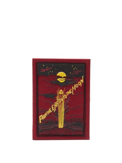 Matchesfashion.com Olympia Le-tan - From The Earth To The Moon Embroidered Box Clutch - Womens - Red Multi