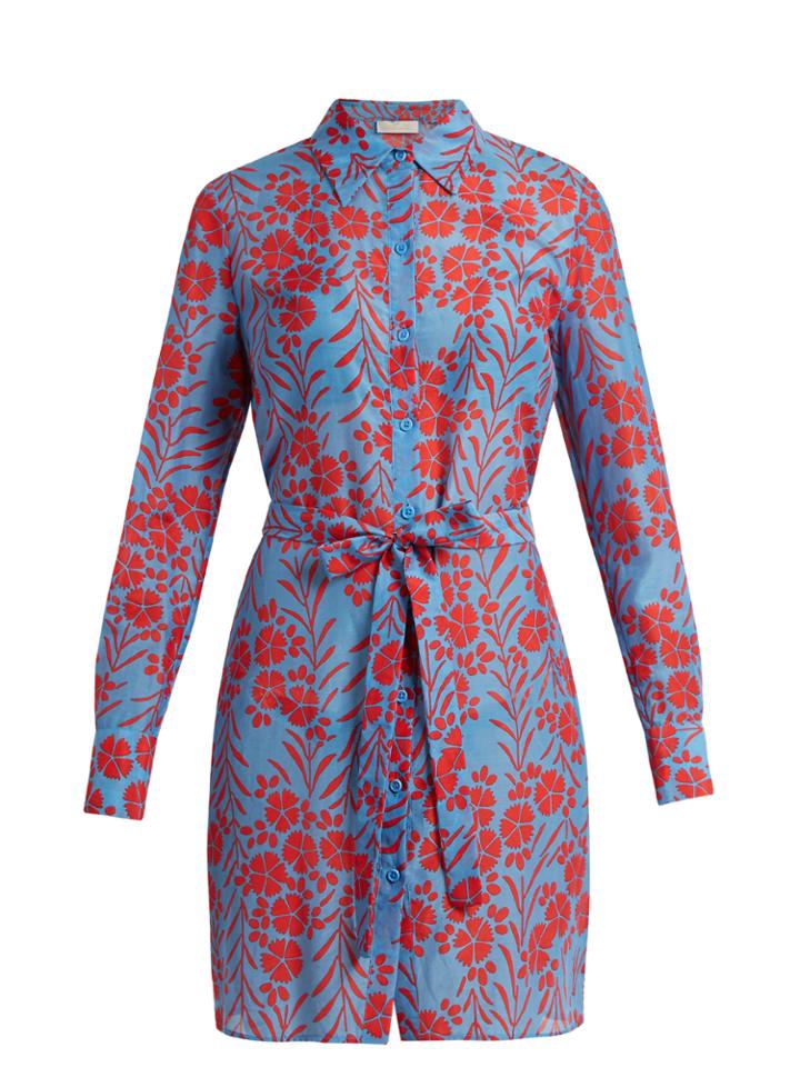 Diane Von Furstenberg Floral-print Cotton And Silk-blend Dress