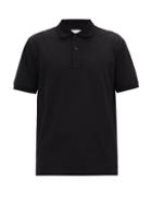 Matchesfashion.com Bottega Veneta - Monkey-embroidered Cotton-piqu Polo Shirt - Mens - Black