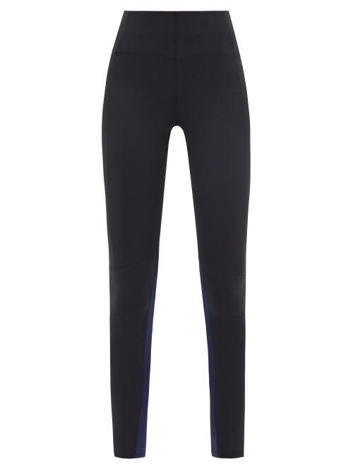 Ladies Activewear Ernest Leoty - Julia Contrast-panel Recycled-blend Leggings - Womens - Black