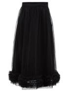 Matchesfashion.com Molly Goddard - Leonie Ruffled Tulle Midi Skirt - Womens - Black