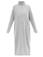 Matchesfashion.com Lauren Manoogian - Roll-neck Alpaca-blend Midi Dress - Womens - Light Grey