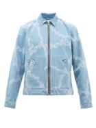 Matchesfashion.com Aries - Chain Print Cotton Denim Jacket - Mens - Blue