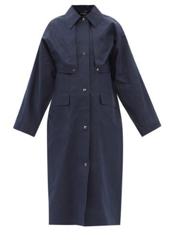 Kassl Editions - Waxed-cotton Coat - Womens - Navy