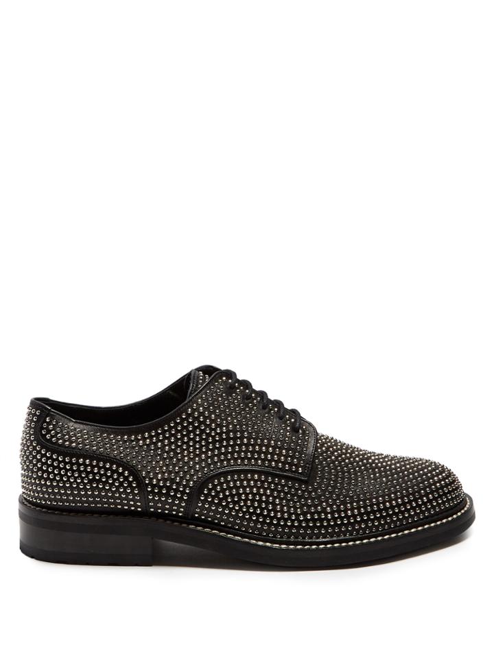 Saint Laurent Stud-embellished Leather Derby Shoes