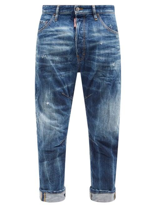 Mens Rtw Dsquared2 - Combat Distressed Denim Jeans - Mens - Blue