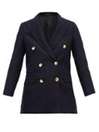 Matchesfashion.com Officine Gnrale - Manon Double Breasted Felted Wool Blazer - Womens - Navy