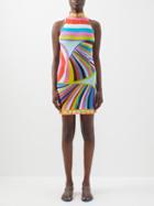 Pucci - Iride-print Ruffle-trim Jersey Dress - Womens - Multi
