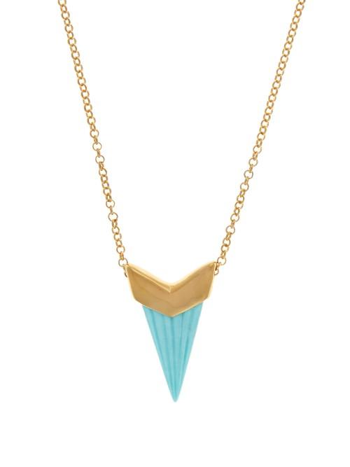 Theodora Warre Turquoise And Gold-plated Necklace