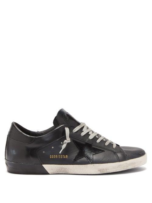 Matchesfashion.com Golden Goose - Superstar Distressed Leather Trainers - Mens - Black