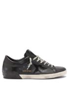 Matchesfashion.com Golden Goose - Superstar Distressed Leather Trainers - Mens - Black
