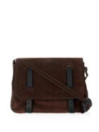 Tomas Maier Suede And Leather Messenger Bag