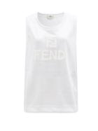 Ladies Activewear Fendi - Logo Mesh-jersey Tank Top - Womens - White