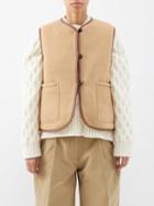 Cawley Studio - Ella Reversible Shearling Suede Gilet - Womens - Beige Brown