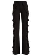 Elie Saab Ruffle-trimmed Wide-leg Crepe Trousers