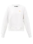 Matchesfashion.com Adidas By Stella Mccartney - Logo-print Organic Cotton-blend Sweatshirt - Womens - White