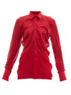 Matchesfashion.com Maison Margiela - Silk-blend Chiffon Shirt - Womens - Red