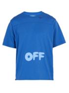 Matchesfashion.com Off-white - Printed Cotton Jersey T Shirt - Mens - Blue
