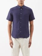 Paul Smith - Point-collar Linen Shirt - Mens - Navy