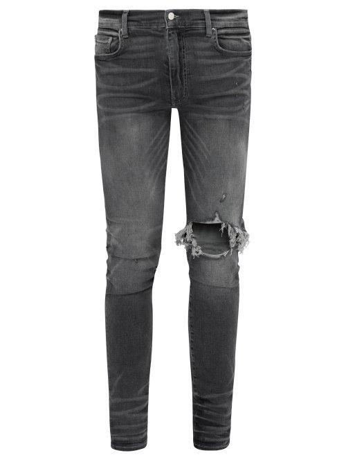 Matchesfashion.com Amiri - Broken Skinny Jeans - Mens - Grey
