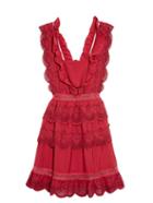 Self-portrait Tiered Broderie-anglaise Mini Dress