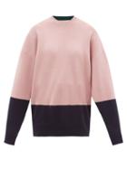 Ladies Rtw Roksanda - Karuo Colour-block Fine-knit Sweater - Womens - Pink Navy