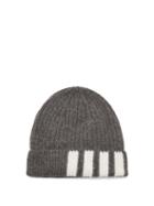 Matchesfashion.com Thom Browne - Four Bar-jacquard Wool Hat - Mens - Grey