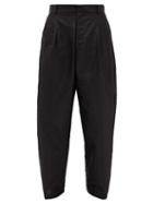 Matchesfashion.com Edward Crutchley - Pleated Silk-satin Wide-leg Trousers - Mens - Black